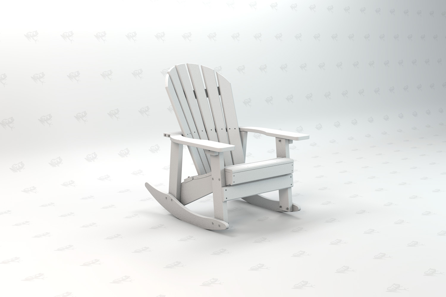 Charleston Adirondack Rocking Chair Left__WHI