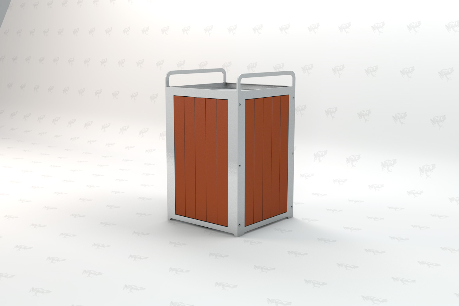 Plaza Receptacle Right Redwood
