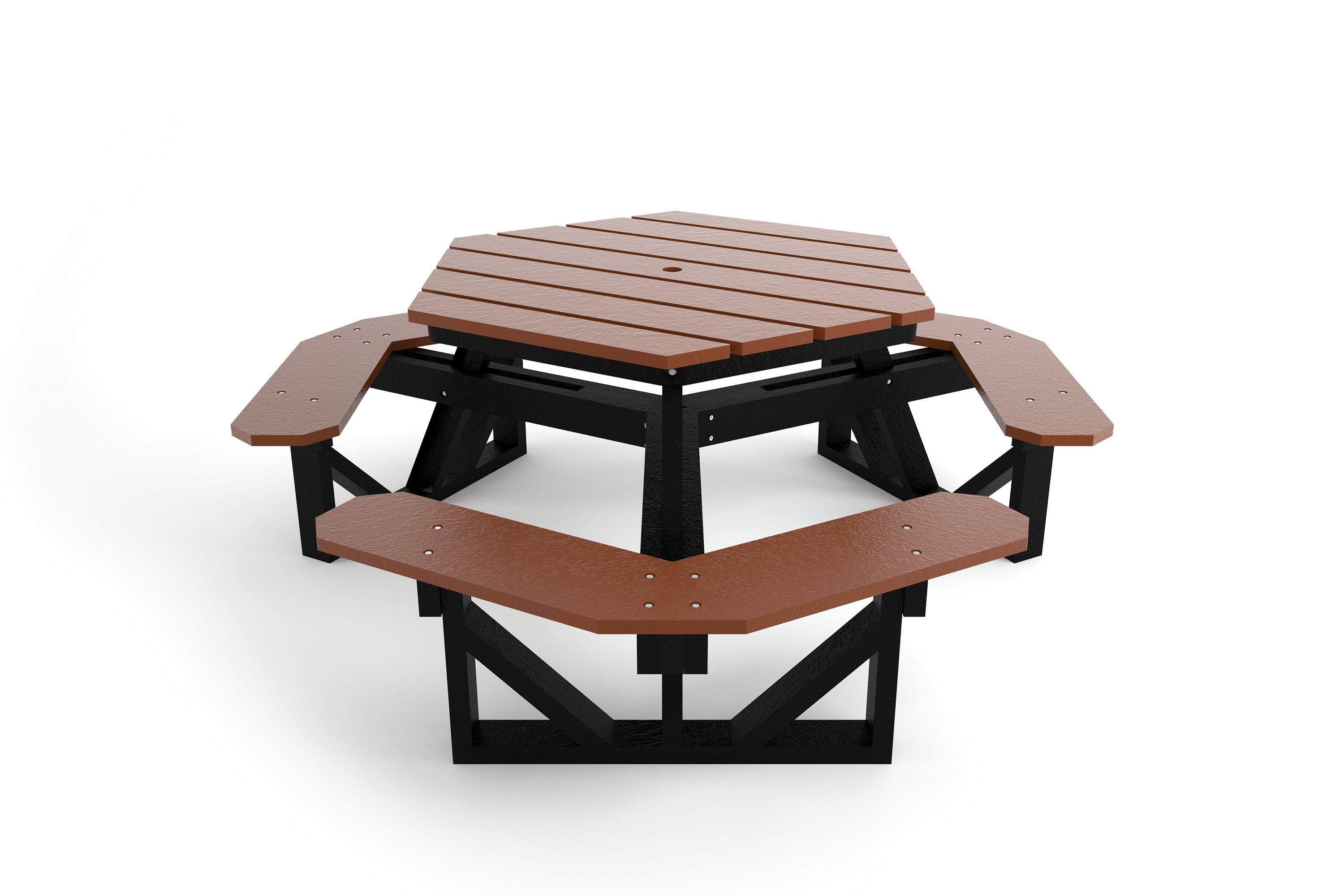 Hex Table Front - Brown