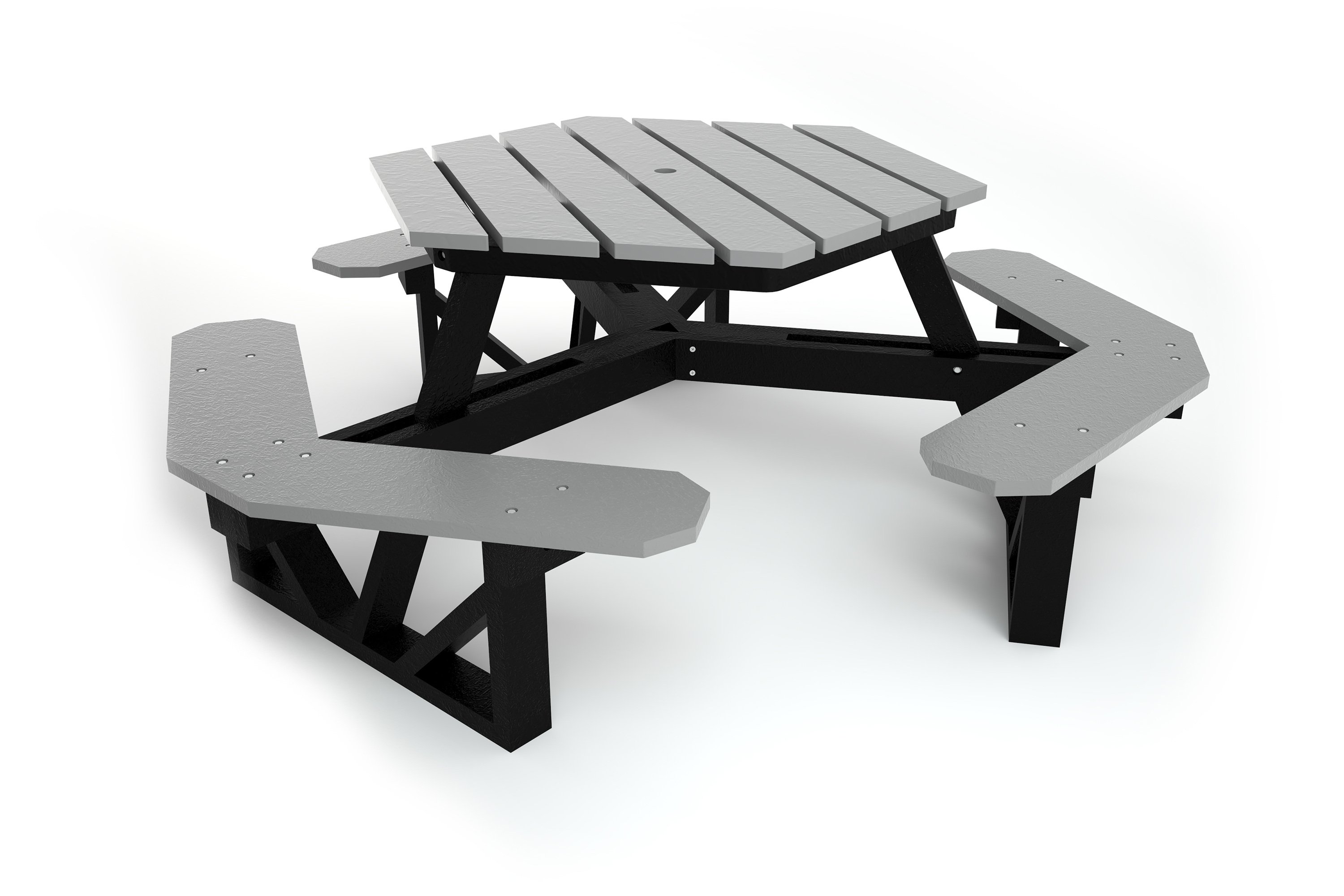 Hex Table Front - Gray